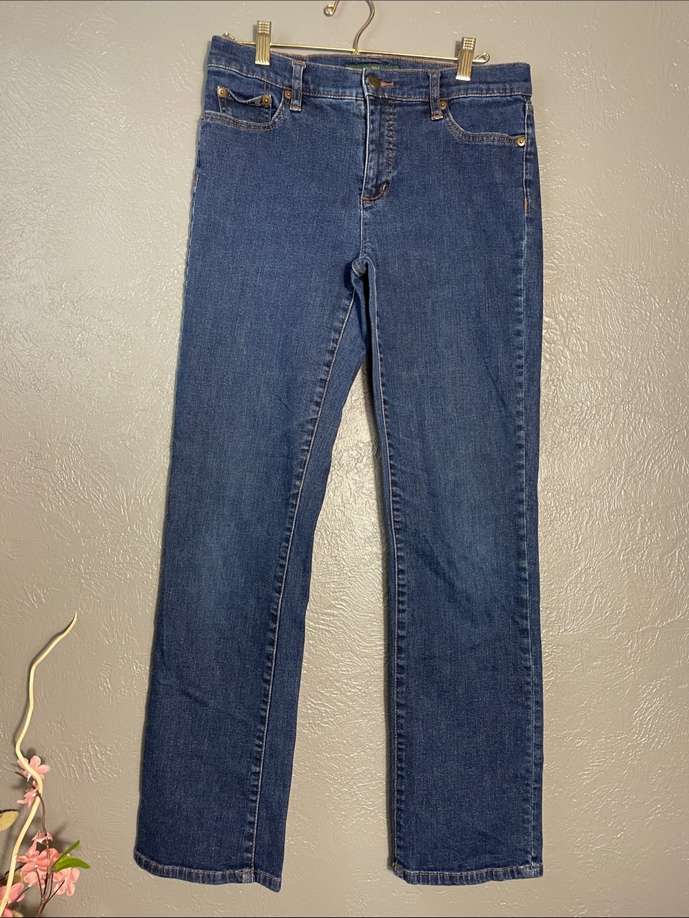 Lauren Ralph Lauren LRL Classic Straight Jeans Women Size 6 Medium Wash Stretch